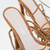 Sandalias de cuero suela con taco fino de 10,5cm de alto y tiras para atar