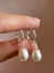 Argollas con perlas de acero blanco (par)