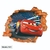 Vinilo decorativo infantil Pared Rota 3D Cars