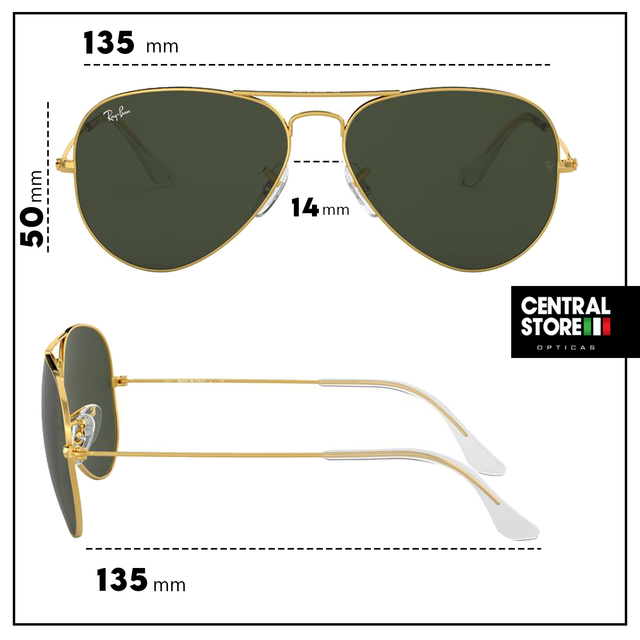 Ray-Ban RB3025 - Lentes de sol clásicos estilo aviador