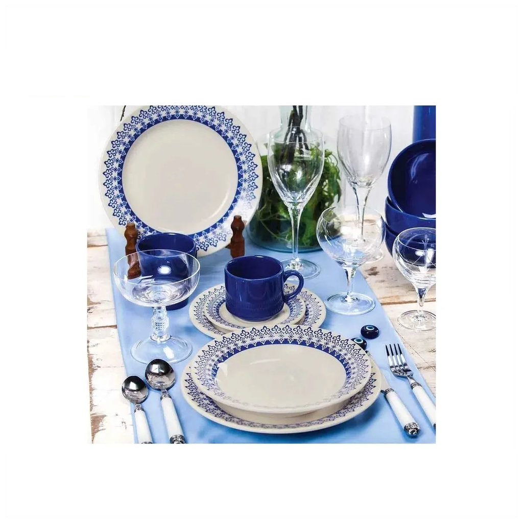 Set X18 Piezas Vajilla Ceramica Grecia Biona Oxford