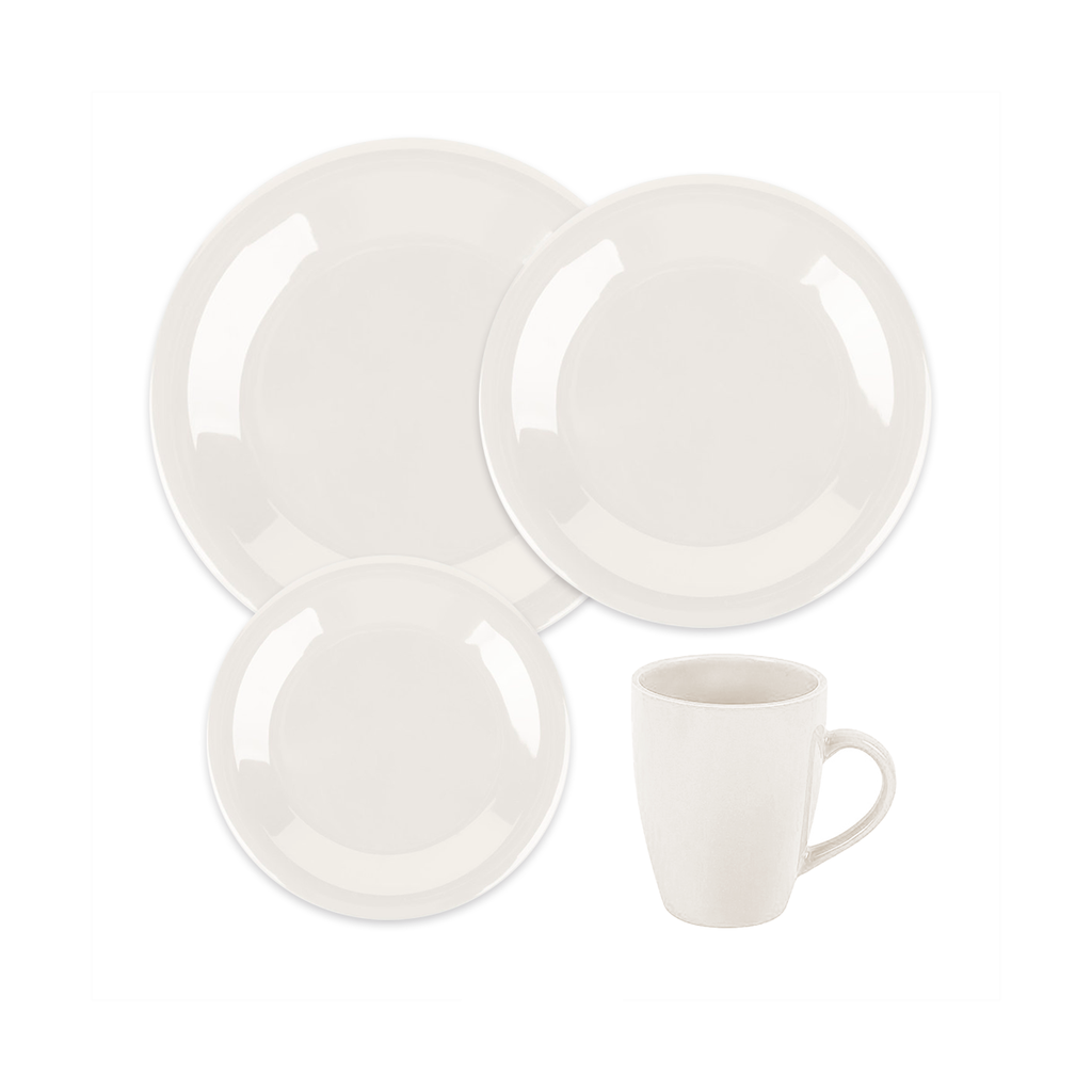 Set X8 Piezas Vajilla Cer mica Colores CRMK