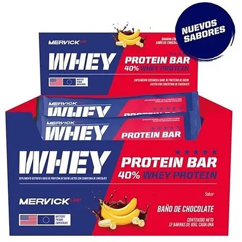 Whey Protein Bar Caja 12 Unidades 65 Grs C/u - Mervick