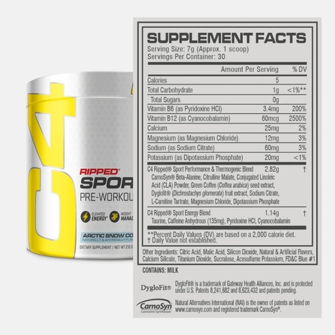 C4 RIPPED SPORT 213 GRS 30 SERVICIOS - CELLUCOR - comprar online