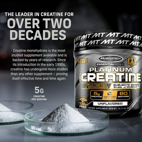 PLATINUM CREATINA 400Grs 80 SV - MUSCLETECH - Off Suplementos