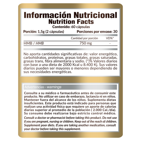 HMB 60caps - Gold Nutrition - comprar online