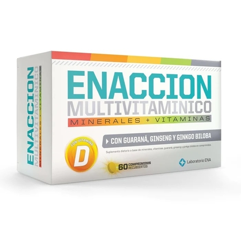 ENACCION MULTIVITAMÍNICO 60 COMPRIMIDOS VITAMINAS + ENERGIZANTES - ENA SPORT