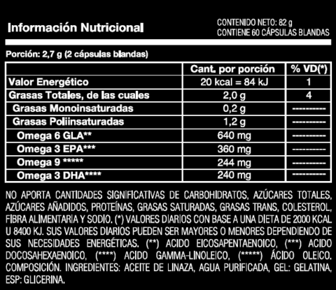 Omega 3 6 9 60 Capsulas Blandas - Natural Nutrition - Off Suplementos