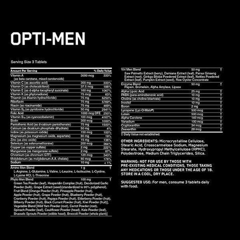 OPTI MEN 150 TABS MULTIVITAMINICO - ON - comprar online