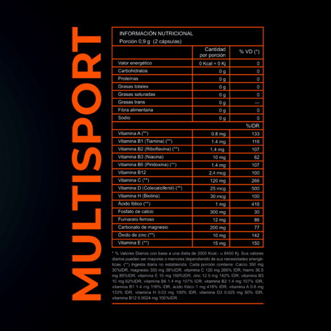 MULTI SPORT X 90 CAPSULAS MULTIVITAMÍNICO - XBODY EVOLUTION - Off Suplementos