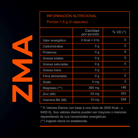 ZMA X 90 CAPSULAS (ZINC + MAGNESIO + B6) - XBODY EVOLUTION - Off Suplementos