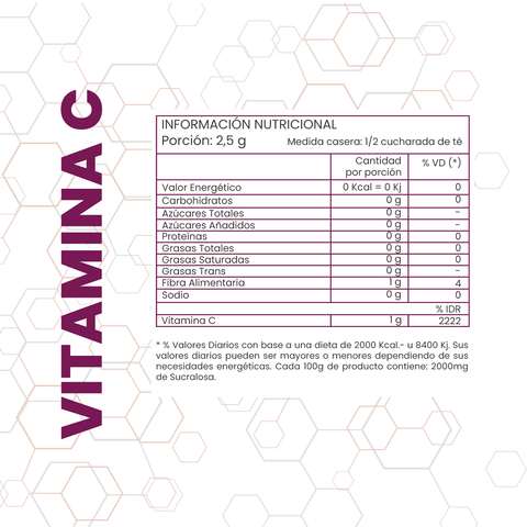 VITAMINA C ACIDO ASCORBICO 150 GRS - ONE FIT - Off Suplementos