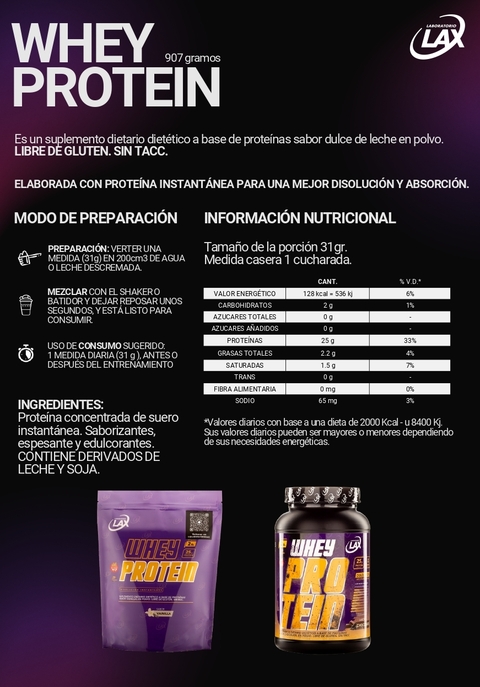 PURE WHEY PROTEIN 2LBS - LAX - comprar online