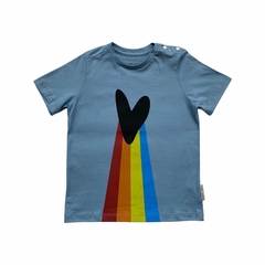 Camiseta infantil Coração Azul