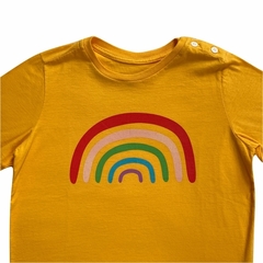 Camiseta infantil Arco Íris - Amarela na internet