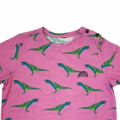 Camiseta infantil DINO PINK com bordado na internet