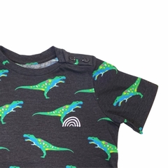 Camiseta infantil DINO PRETA com bordado - comprar online