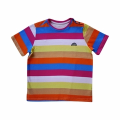 Camiseta infantil Hey Listradona! c/ bordado