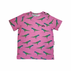 Camiseta infantil DINO PINK com bordado