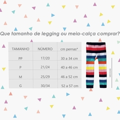 meia calça Legging Infantil Stars medidas