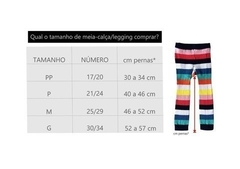 Meia Calça Legging Infantil Burn Burn Cantarola medidas