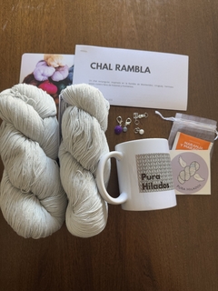 Kit de tejido - Chal Rambla color plata