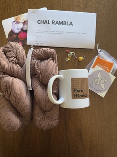 Kit de tejido - Chal Rambla color cookie