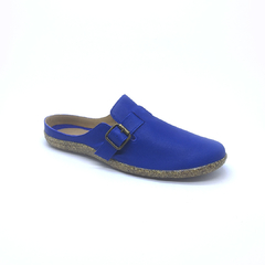 Mule XXI, couro soft royal. Sola reciclada com serragem. Ref.: 001.1003. SOB ENCOMENDA