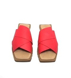 Origami, couro soft tomate. Sola exclusiva design japonês. Ref. 012.504. SOB ENCOMENDA - comprar online