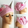 TURBANTE UNICORNIO ROSA EN TOALLA DE ALGODÓN