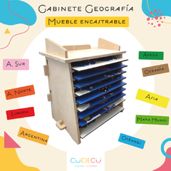 Gabinete de Geografía Mueble y 9 MAPAS - CUDECU