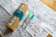 Pack 'Ciudades ilustradas' - 4 láminas individuales para pintar en internet