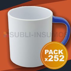 Taza blanca mango azul Polymer - subli-insumos