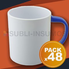 Taza blanca mango azul Polymer - comprar online