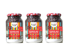 Kit 3 Cookies Mix Gotas de Chocolate - SEM GLÚTEN - Vida Gourmet 440g