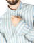 Camisa Damp Brothers Wrinkled Striped Linen cuello mao - comprar online