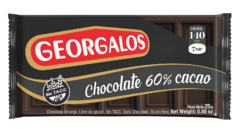 CHOCOLATE 60% CACAO GEORGALOS ( SIN TACC) - CAJA X 24 UNIDADES -