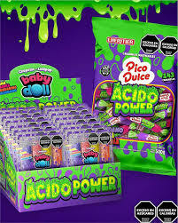 CHUPETINES AZUCARADOS ACIDO POWER BABY DOLL ( SIN TACC ) - CAJA X 18 BANDEJITAS -