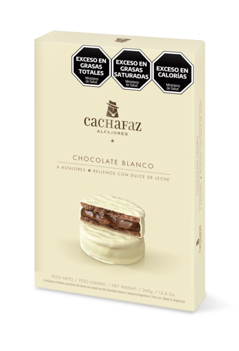 CACHAFAZ ALFAJOR BLANCO 6 UNIDADES