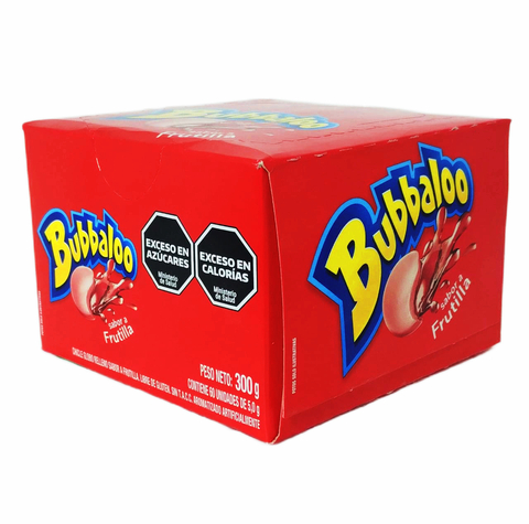 CHICLE GLOBO BUBBALOO FRUTILLA ( SIN TACC ) - CAJA X 60 UNIDADES -