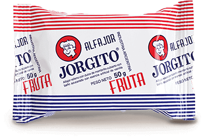 ALFAJOR JORGITO DE FRUTA. POR UNIDAD, POR DOS UNIDADES, CAJA 24 DE UNIDADES