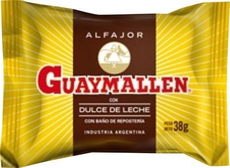 ALFAJOR GUAYMALLEN DE CHOCOLATE. POR UNIDAD, POR TRES UNIDADES, CAJA DE 40 UNIDADES