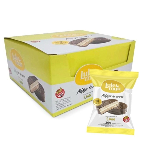 ALFAJOR DE ARROZ SIN TACC LULEMU CHOCOTE RELLENO LIMON