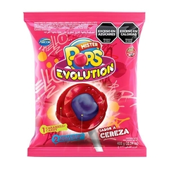 CHUPETINES MISTER POP EVOLUTION SABOR CEREZA ( SIN TACC ) - BOLSA X 24 UNIDADES -