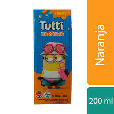 JUGUITOS TUTTI SABOR NARANJA X 200 ML ( SIN TACC ) - CAJA X 18 UNIDADES -