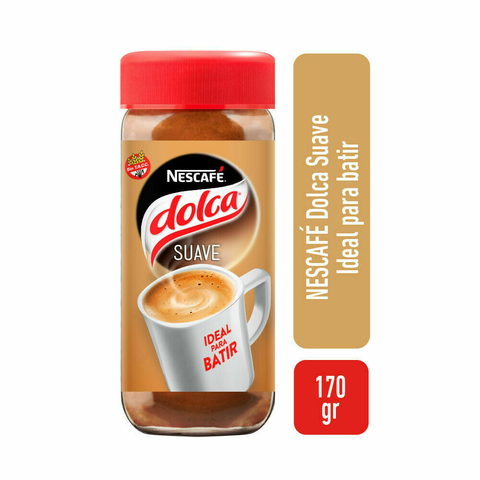 CAFÉ NESCAFÉ DOLCA SUAVE SIN TACC FÁCIL DE BATIR FRASCO 170 GRS