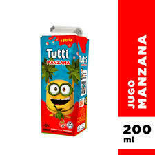 JUGUITOS TUTTI SABOR MANZANA X 200 ML ( SIN TACC ) - CAJA X 18 UNIDADES -