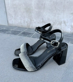 SANDALIAS 17000 NEGRO/PLATA - comprar online