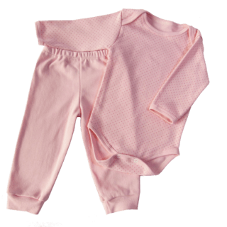 Kit Body e Culote Rosa com Bolinha - comprar online