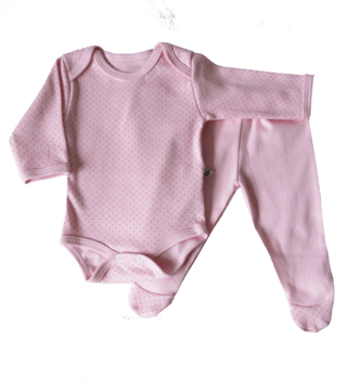 Kit Body e Culote Rosa com Bolinha